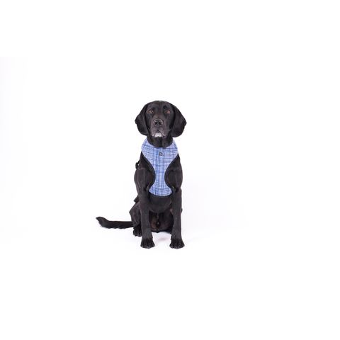 MOG AND BONE NEOPRENE HARNESS NAVY LINEN MEDIUM