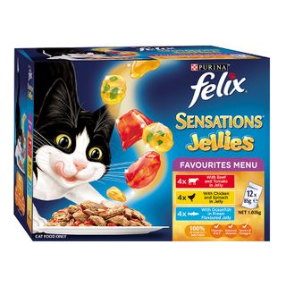 FELIX SENSATIONS JELLIES FAVOURITES MENU 12X85G