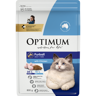 OPTIMUM CAT FURBALL CHICKEN 800G