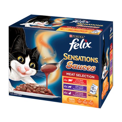 FELIX SENSATIONS SAUCE MEAT SELECTION MULTIPACK 12X85G