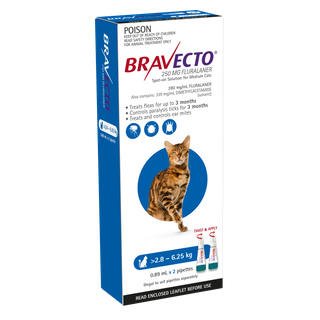 BRAVECTO CAT SPOT ON 2.8-6.25KG 2PACK