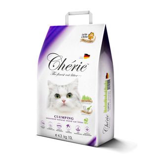 CHERIE CLUMPING NATURAL WOOD CAT LITTER 10L