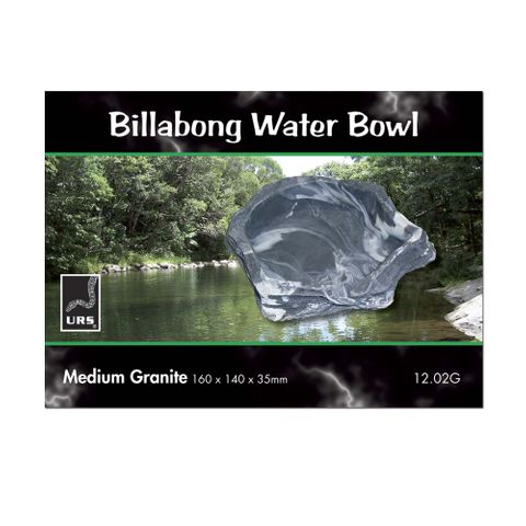 ULTIMATE REPTILE SUPPLIERS BILLABONG WATER BOWL GRANITE MEDIUM