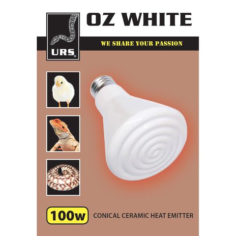 ULTIMATE REPTILE SUPPLIERS OZ WHITE CERAMIC GLOBE 100W