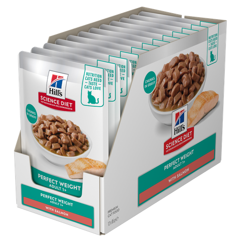 SCIENCE DIET FELINE PERFECT WEIGHT SALMON 85GX12