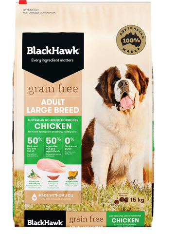 BLACK HAWK ADULT GRAIN FREE LARGE BREED 15KG