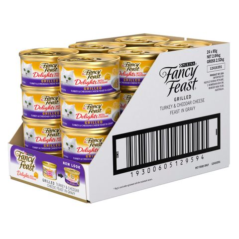 FANCY FEAST DELIGHTS CHEDDAR TURKEY 85GX24