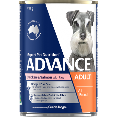 ADVANCE DOG CANS CHICKEN SALMON 410GX12
