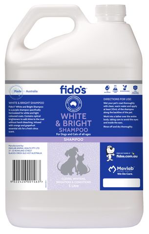 FIDOS WHITE & BRIGHT SHAMPOO 5L P4120