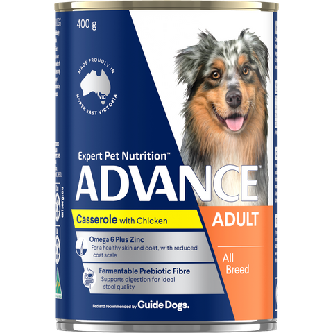 ADVANCE DOG CANS CASSEROLE CHICKEN 400GX12