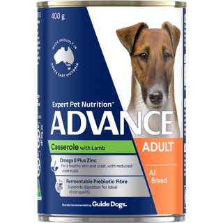 ADVANCE DOG CANS CASSEROLE LAMB 400GX12