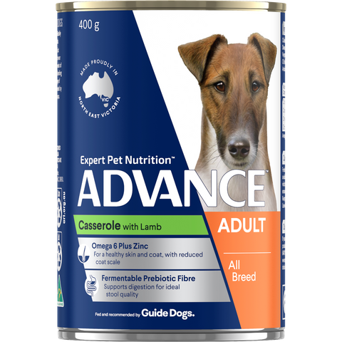 ADVANCE DOG CANS CASSEROLE LAMB 400GX12