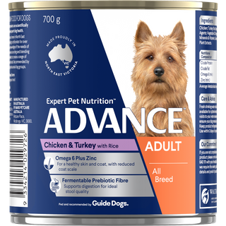 ADVANCE DOG CAN CHICKEN TURKEY 700G X 12