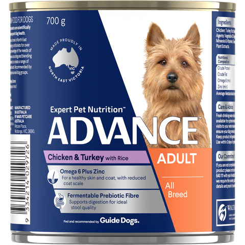 ADVANCE DOG CAN CHICKEN TURKEY 700G X 12