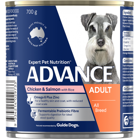 ADVANCE DOG CAN CHICKEN SALMON 700G X 12