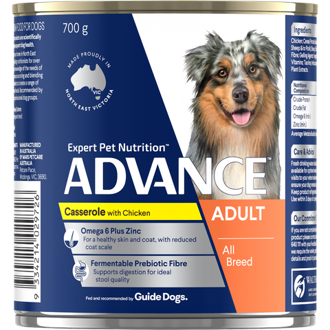 ADVANCE DOG CAN CASSEROLE CHICKEN 700G X 12