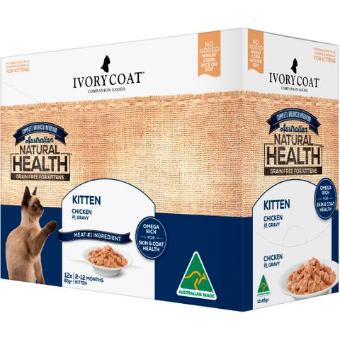 IVORY COAT KITTEN CHICKEN GRAVY 12X85G