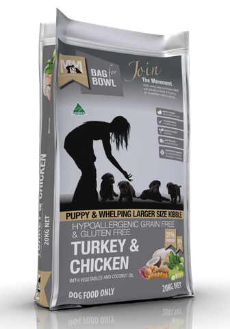 MEALS FOR MUTTS PUPPY LARGE TURKEY CHICK GLUTEN FREE GRAIN FREE 20KG