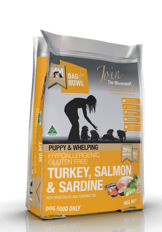 MEALS FOR MUTTS PUPPY TURKEY SALMON SARDINE GLUTEN FREE 9KG MFM