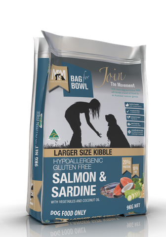 MEALS FOR MUTTS DOG LARGE BREED SALMON SARDINE GLUTEN FREE 9KG MFM