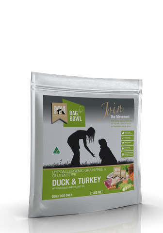 MEALS FOR MUTTS DOG DUCK TURKEY GLUTEN FREE GRAIN FREE 2.5KG