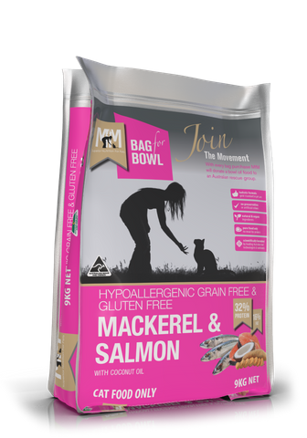 MEALS FOR  MUTTS CAT MACKEREL SALMON GLUTEN FREE GRAIN FREE 9KG