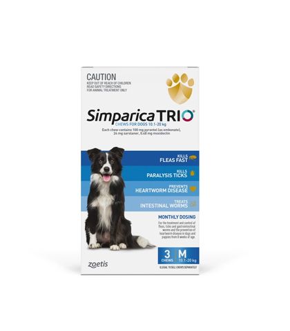 SIMPARICA TRIO 10.1-20KG (BLUE) 3 PACK