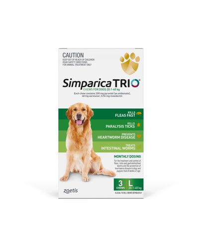 SIMPARICA TRIO 20.1-40KG (GREEN) 3 PACK