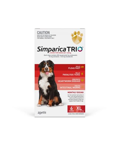 SIMPARICA TRIO 40.1-60KG (RED) 6 PACK