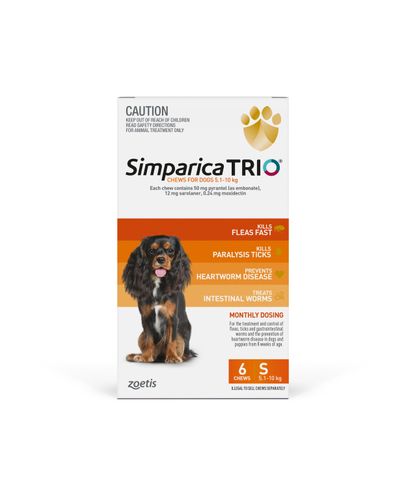 SIMPARICA TRIO 5.1-10KG (ORANGE) 6 PACK