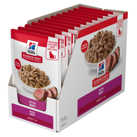 SCIENCE DIET FELINE ADULT BEEF 85GX12