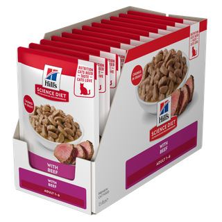 SCIENCE DIET FELINE ADULT BEEF 85GX12