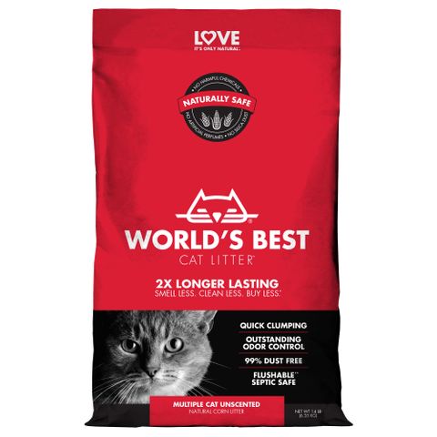 WORLD'S BEST CAT LITTER 6.35KG MULTI CAT RED