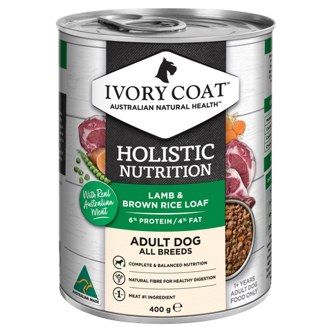 IVORY COAT WHOLEGRAIN ADULT LAMB & BROWN RICE 400GX12