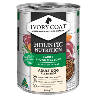 IVORY COAT WHOLEGRAIN ADULT LAMB & BROWN RICE 400GX12