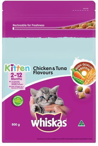 WHISKAS KITTEN CHICKEN AND TUNA 800G