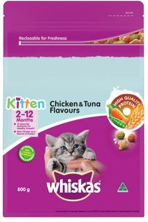 WHISKAS KITTEN CHICKEN AND TUNA 800G