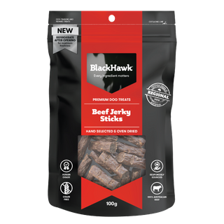 Black Hawk Dog Treats Beef Jerky Sticks 100g