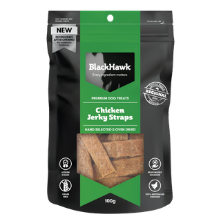 Black Hawk Dog Treats Chicken Jerky Straps 100g