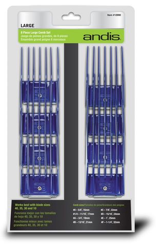 Andis Comb Large  8 Piece Set