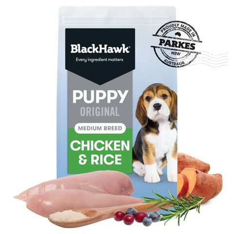 Black Hawk Puppy Food for Medium Breeds Original Chicken and Rice 20kg