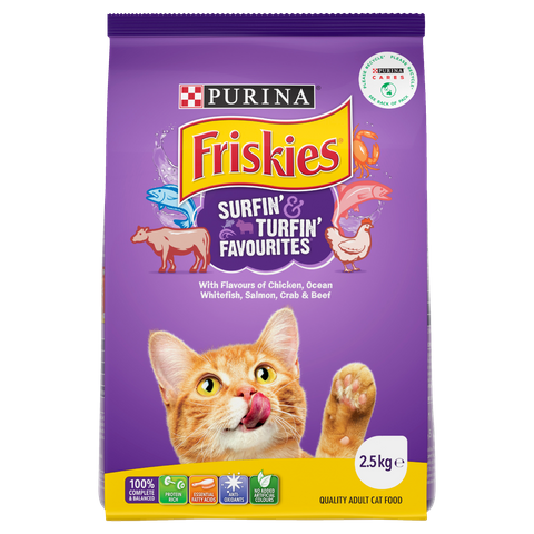 FRISKIES Adult Surfin' Turfin' Dry Cat Food 2.5kg