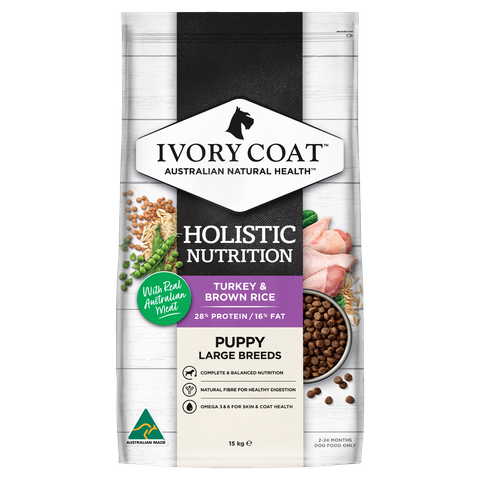 Ivory Coat Puppy Large Breed Turkey & Brown Rice 15kg
