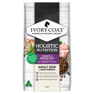 Ivory Coat Adult Dog Large Breed Turkey & Brown Rice 15kg