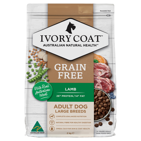 Ivory Coat Adult Dog Large Breed Grain Free Lamb 2kg