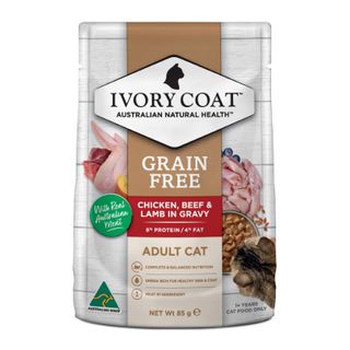 Ivory Coat Adult Cat Wet Chicken Beef & Lamb 12X85g