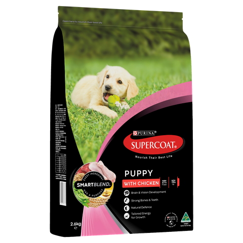 SUPERCOAT Puppy Dog Food With Chicken 2.6kg
