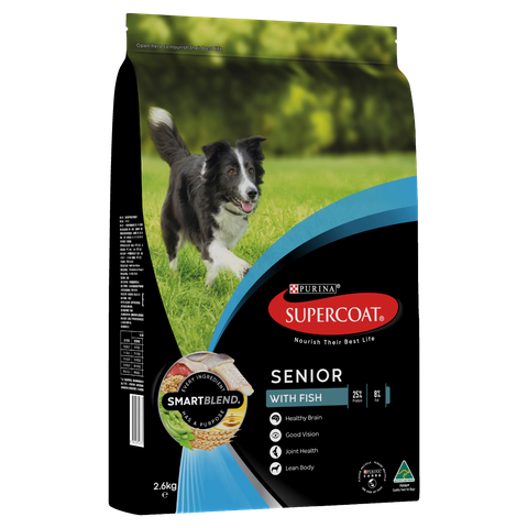 SUPERCOAT Senior Dog Food With Fish 2.6kg