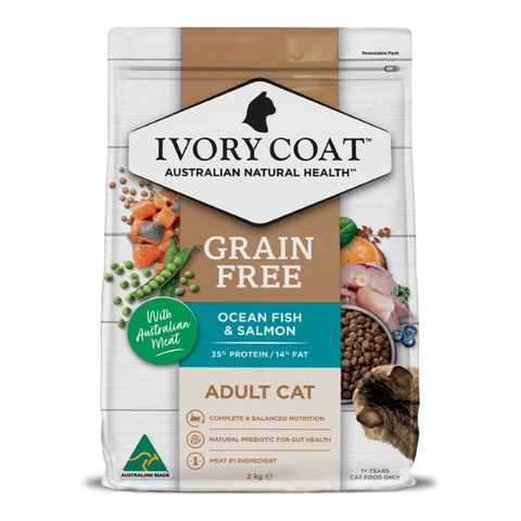 IVORY COAT ADULT CAT GRAIN FREE OCEANFISH & SALMON 2KG