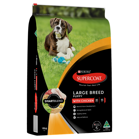 SUPERCOAT Puppy Large Breed Dog Food With Chicken 18kg